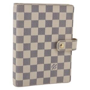 LOUIS VUITTON Damier Azur Agenda MM Day Planner Cover R20707 LV Auth 146523
